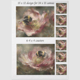 Decoupage 11x14 Design for Canvas Bumble Bee  Seidenpapier