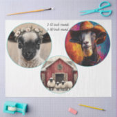 Decoupage 12 & 10" Round Farm Animals Seidenpapier (Basteln)