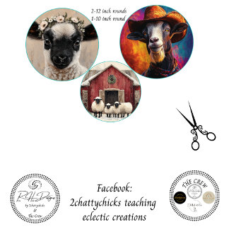 Decoupage 12 & 10" Round Farm Animals  Seidenpapier