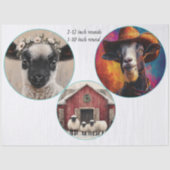 Decoupage 12 & 10" Round Farm Animals  Seidenpapier (Vorderseite)