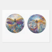 Decoupage 12" Circular Rounds Dragonflies Geschenkpapier Set (Vorderseite)