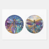 Decoupage 12" Circular Rounds Dragonflies  Geschenkpapier Set (Vorderseite 3)