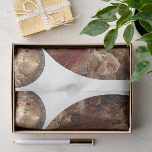 Decoupage 12" Nativity Scene Circles & 8 Coasters Seidenpapier (Geschenk)