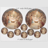 Decoupage 12" Nativity Scene Circles & 8 Coasters  Seidenpapier (Vorderseite)