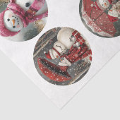 Decoupage 12 wunderliche 4" Untersetzer Santa Desi Seidenpapier (Detail)