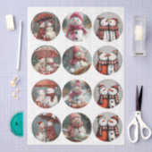 Decoupage 12 wunderliche 4" Untersetzer Santa Desi Seidenpapier (Handwerk)