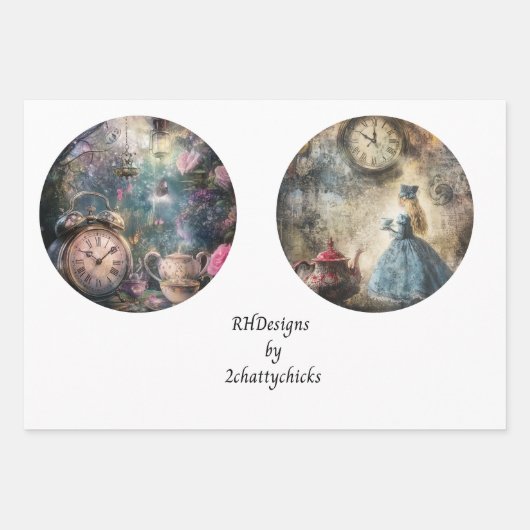 Decoupage 12inch Runden Fantasyland Wonderland Geschenkpapier Set (Vorderseite 3)
