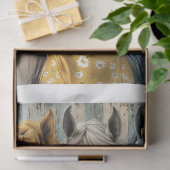 Decoupage 12x16 Whimsical 3 Panel Horses Seidenpapier (Geschenk)