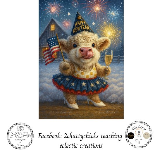 Decoupage 250th Birthday Highland Calf 4th July  Seidenpapier