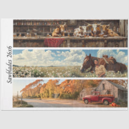 Decoupage 26x6" Handsaw Rustic Wall Art Designs Seidenpapier