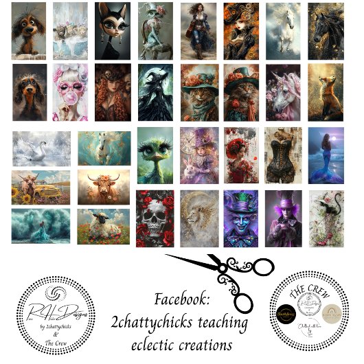 Decoupage 32 Designs 3x5 Inches Collage Scrapbook Seidenpapier