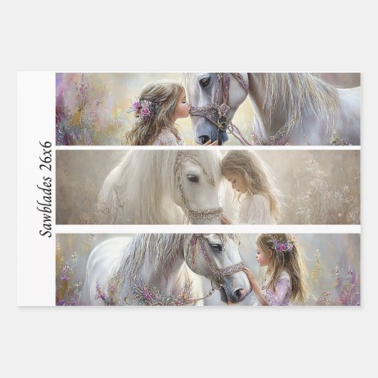 Decoupage 3 Designs Farm Girl & Pig Handsaws Geschenkpapier Set (Vorderseite 2)