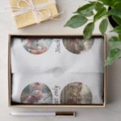 Découpage 3" Form Schneekugel Schneemann & Mädchen Seidenpapier (Geschenk)