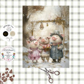 Decoupage 3 Little Pigs Story Book Forest Seidenpapier