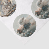 Découpage 3" Schneekugel-Formen Kind Pferd Winter Seidenpapier (Ausschnitt)