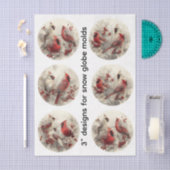 Decoupage 3" Snow Globe Moulds Cardinals Winter Seidenpapier (Handwerk)