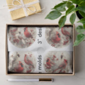 Decoupage 3" Snow Globe Moulds Cardinals Winter Seidenpapier (Geschenk)