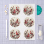 Decoupage 3" Snow Globe Moulds Cardinals Winter Seidenpapier (Handwerk)