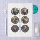 Decoupage 3" Snow Globe Moulds Roosters Red Barn Seidenpapier (Handwerk)