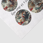 Decoupage 3" Snow Globe Moulds Roosters Red Barn Seidenpapier (Ausschnitt)