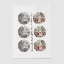 Decoupage 3" Snow Globe Moulds Vintage Santa Claus Seidenpapier