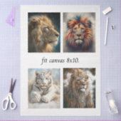 Decoupage 4 Lion Papers Fit 8 x 10 Canvas Seidenpapier (Basteln)