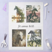 Decoupage 4 Pferdedesigns passend für 8x10 Leinwan Seidenpapier (Basteln)