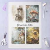 Decoupage 4 Storybook Designs Fit 8 x 10 Canvas Seidenpapier (Basteln)
