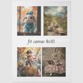 Decoupage 4 Storybook Papers for 8 x 10 Canvas Seidenpapier