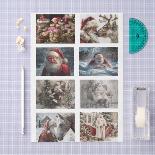 Decoupage 4x3 designs for 3" snow globe & frames  seidenpapier (Handwerk)