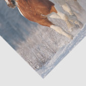 Decoupage 5 Pinto Galloping Schnee bedeckt Feld Seidenpapier (Detail)