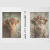 Decoupage 5x7 Highland Calves Winter Scene  Seidenpapier (Vorderseite)