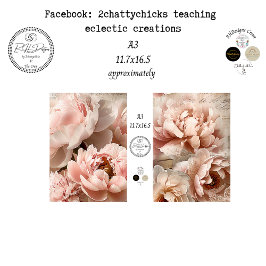 Decoupage A3 Botanical Peach Designs Scrapbooking Seidenpapier