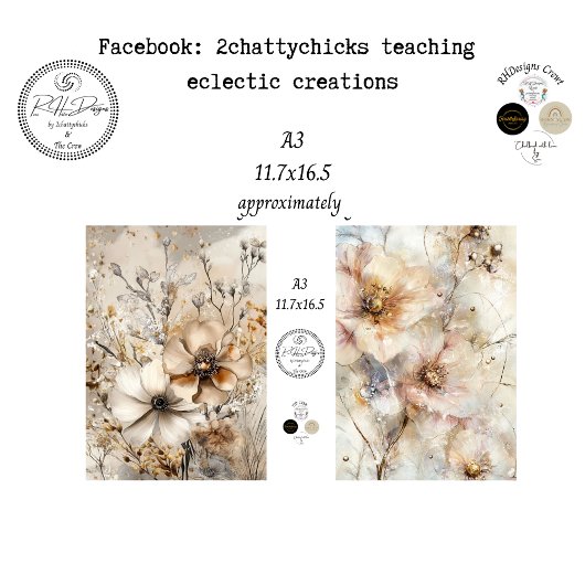 Decoupage A3 Botanische Kunstdesigns Seidenpapier
