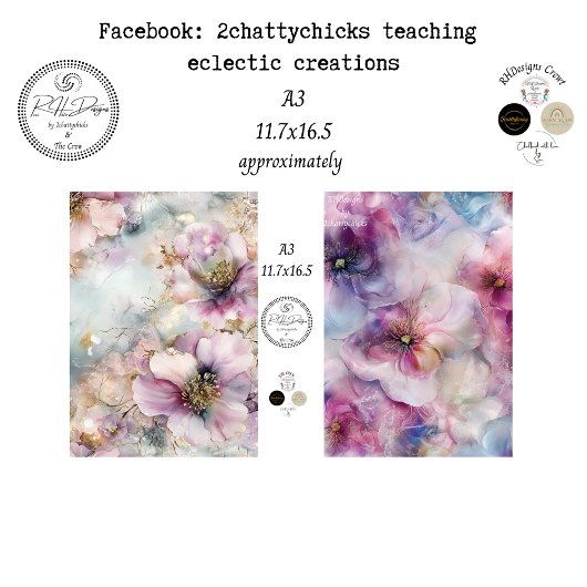Decoupage A3 Florale Botanik Scrapbooking Seidenpapier