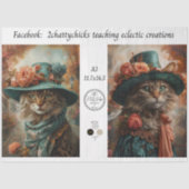 Decoupage A3 Scrapbooking Victorian Whimsical Cats Seidenpapier (Vorderseite)