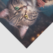 Decoupage - A steampunk cat & gitarre - Seidenpapier (Detail)