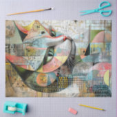 Decoupage Abstrakt Geometric Cat Face Form Seidenpapier (Basteln)