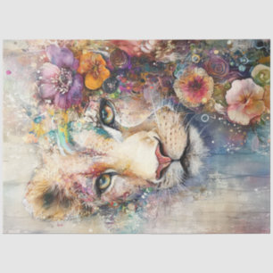 Decoupage Abstrakt Lions Face Artistic Element Seidenpapier