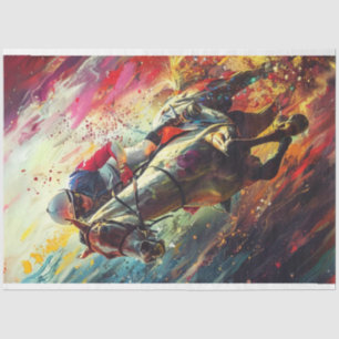 Decoupage Abstrakt Portrait Jockey Horder Seidenpapier