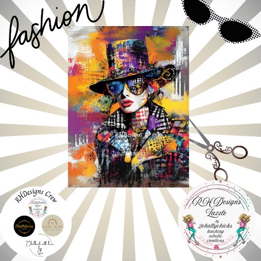 Decoupage Abstrakte Lady Dressed Vibrannthues Seidenpapier