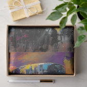 Decoupage Abstrakte Lady Dressed Vibrannthues Seidenpapier (Geschenk)