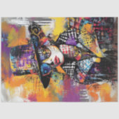 Decoupage Abstrakte Lady Dressed Vibrannthues Seidenpapier (Vorderseite)