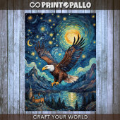 Decoupage - Adler in einer Welt des Van Gogh - Seidenpapier