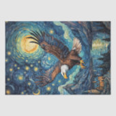 Decoupage - Adler in einer Welt des Van Gogh - Seidenpapier (Vorderseite)