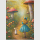 Decoupage Alice Adventures Enchanted Forest Rabbit Seidenpapier (Vorderseite)