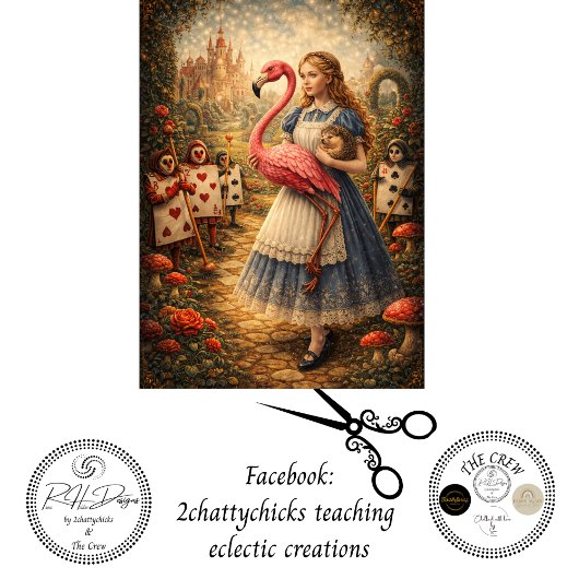 Decoupage Alice Croquet Garden Adventure  Seidenpapier