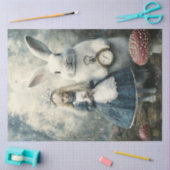 Decoupage Alice Wonderland & Rabbit Mairytale Seidenpapier (Basteln)