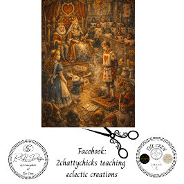 Decoupage Alices Königlicher Gerichtssaal-Drama Seidenpapier