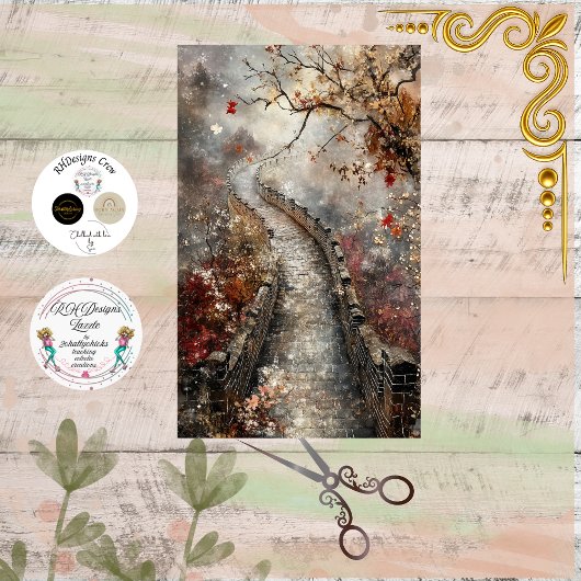 Decoupage alte Chinesische Mauer  Seidenpapier